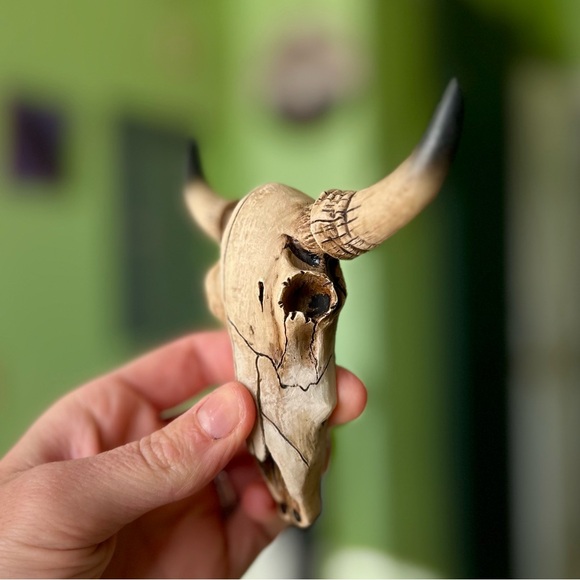 Rustic Cottagecore Animal Faux Skull Skeleton Textured Wall Farm Decor Art x2 - Picture 10 of 10